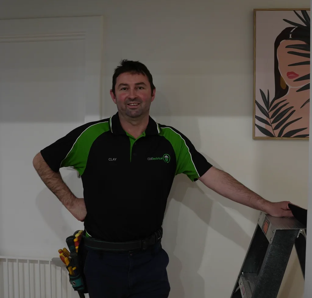 Clay, owner of CDElectrical, on the job in Adelaide